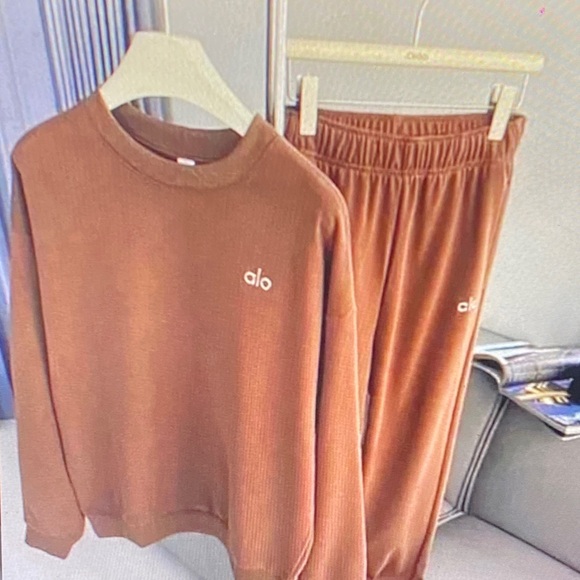 ALO Yoga Tops - ALO Yoga Brown Sweatshirt & Hoodie Set